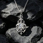 1PCS Cross-Border European and American Fashion Flame-Shaped Stainless Steel Non-Fading Men's Necklace, Shiny and Unique Sharp Arrow Pendant