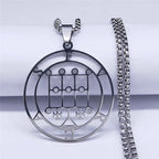 Satan Seal Silver Chain Necklace — Stainless Steel