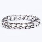 Man Bracelet Homme 12MM Wide Stainless Steel Curb Chain Charm Bracelets On Hand Bands for Men Vintage Mens Jewellery