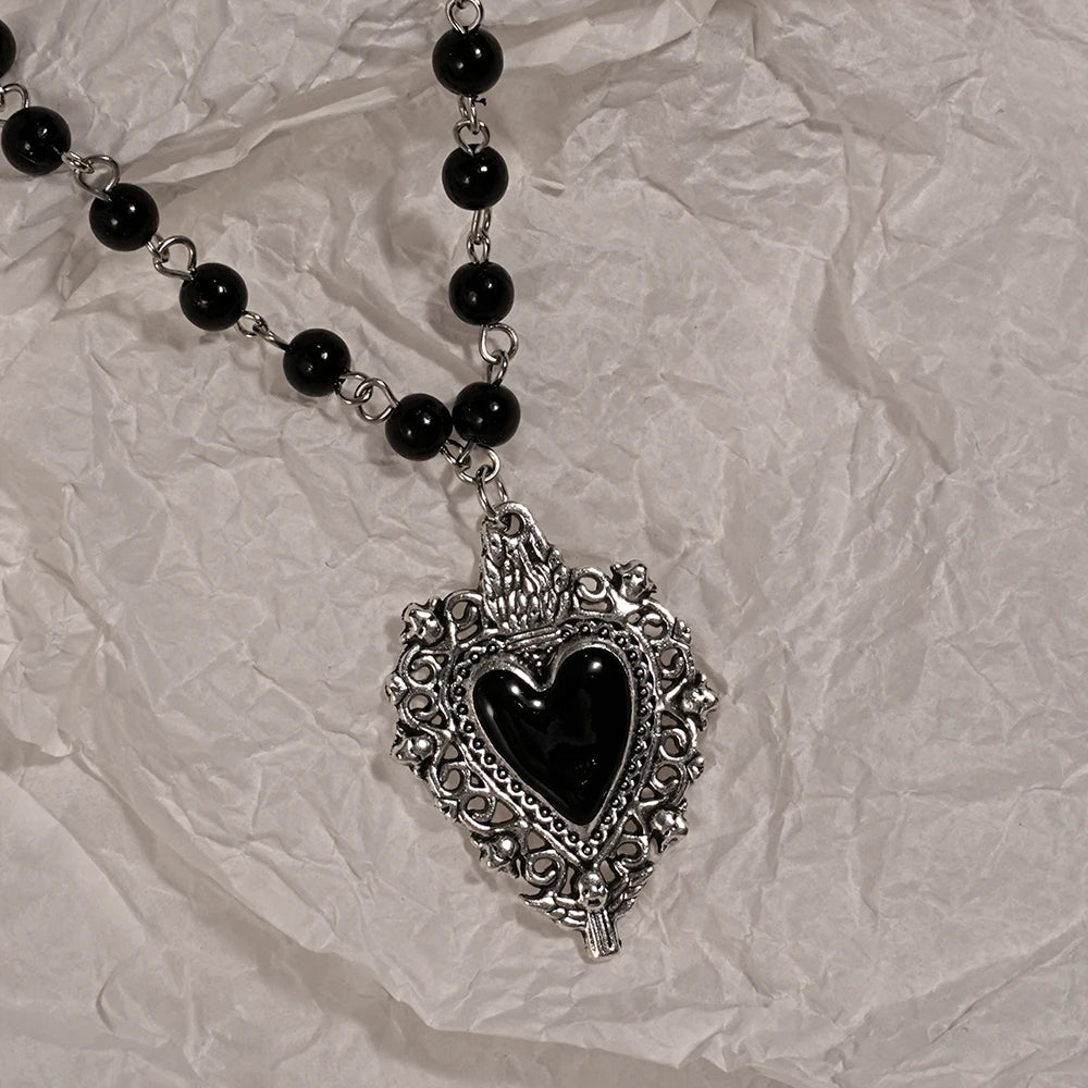 Y2K Spike Cross Pendant Necklace