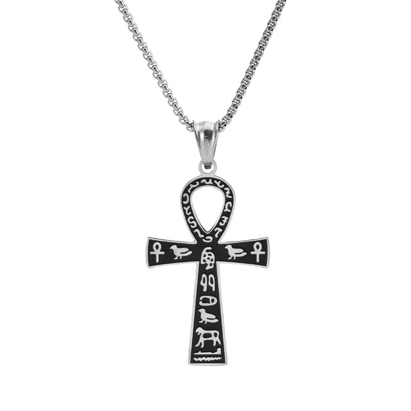 Cross Egyptian Steel Pendant 316L Anka Vintage