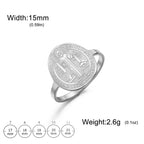Saint Benedict of Nursia Ring for Men and Women — Stainless Steel
