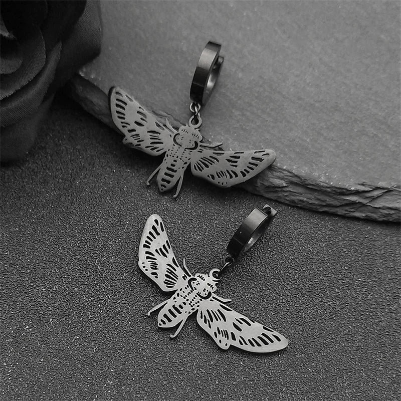 Bee Silver Earrings Vintage Hoop Flying Insect