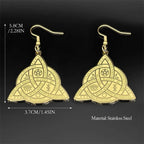 Odin Steel Earrings Viking Witch Celtic Knot Hoop