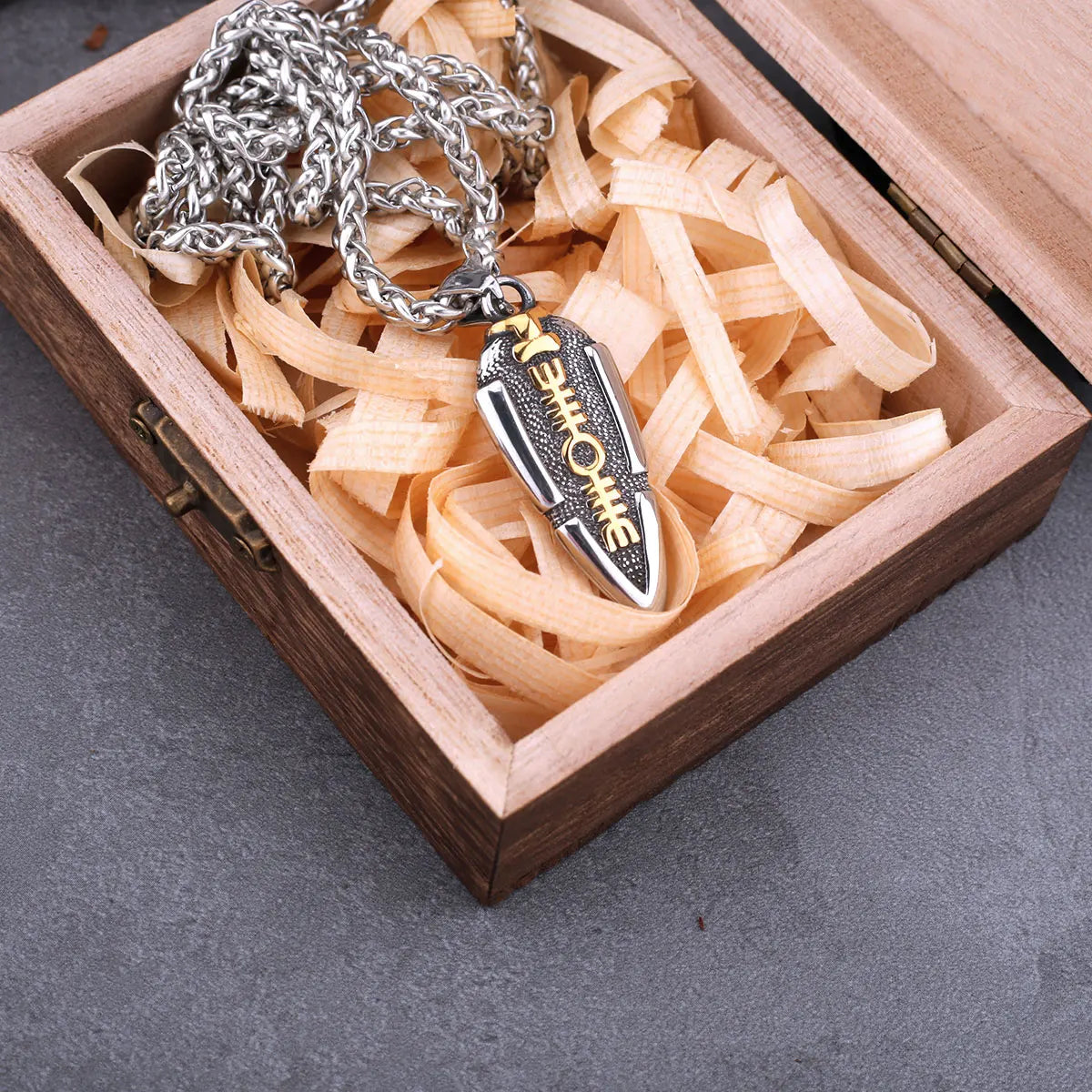 Gungnir Spear Valknut Norse Pendant Necklace — Stainless Steel