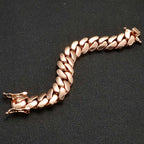 Rose Gold Cuban Chain Necklace Smooth 22MM