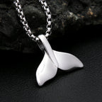 Blue Whale Tail Pendant — Stainless Steel