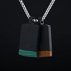 Cool 316L Stainless Steel Fashion Rectangle Black Colour With Stone Pendant Necklace For Man Women Party Gift Fashion Jewelry