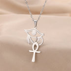 Eye of Horus & Anubis Talisman Pendant Necklace — Stainless Steel