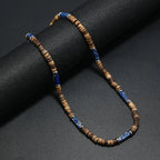 Vintage Bohemian Summer Jewelry Ethnic Style Jewelry Brown Coconut Shell Wood Beads Natural Stone Necklace Men's Jewelry