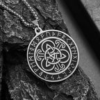 Stainless Steel Trinity Celtic Knot Nordic Rune Pendant Necklace Retro Ethnic Style Irish Knot Lucky Amulet Jewelry for Men