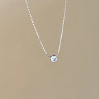 Luxury Fashion Little Zircon Pendant Necklace for Women Classic Simple Gold Color Stainless Steel Temperament Chokers Jewelry