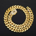 Polished GoldCuban Link Chain Necklace Hip Hop Clasp Design Unisex Chunky Chain Nightclub Party Jewelry Trendy Essential