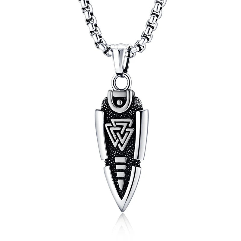 Odin Rune Viking Stainless Steel Pendant Necklace