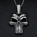 Vintage Large Skull Pendant Necklace — Stainless Steel