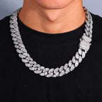 Iced Out Cuban Chain Necklace Stainless Steel 18MM
