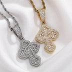 Gold Iced Out Cross Pendant Necklace CZ