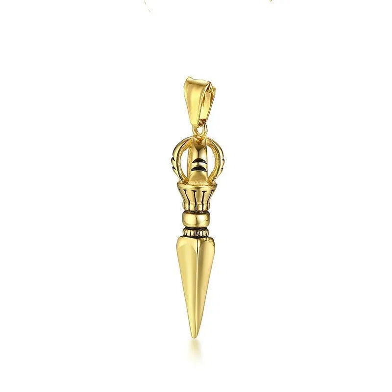 Tibetan Vajra Dagger Pendant Necklace — Stainless Steel