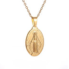 Our Lady of Guadalupe Medal Pendant Stainless Steel Virgin Mary Necklace Women\\'s Prayer Jewelry Catholic Gift