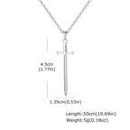 Sword Long Pendant Necklace — Stainless Steel