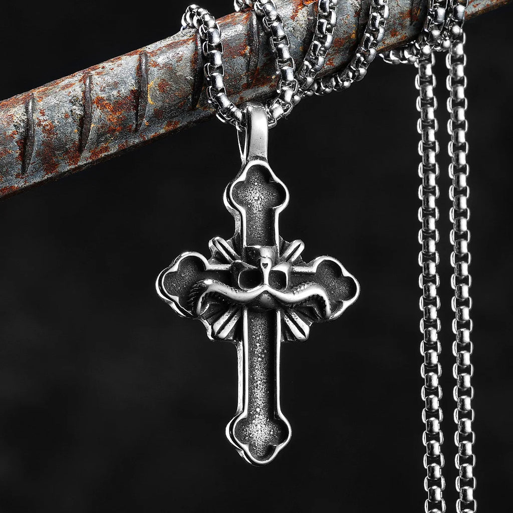 Satan Cross Pendant Necklace — Stainless Steel