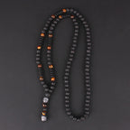 6mm Lava Stone Tiger-eye Beaded Necklace for Men and Women with Buddha Head Pendant