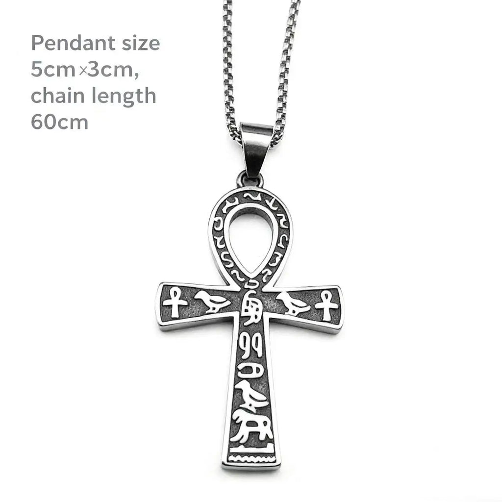 Cross Egyptian Steel Pendant Anka Vintage