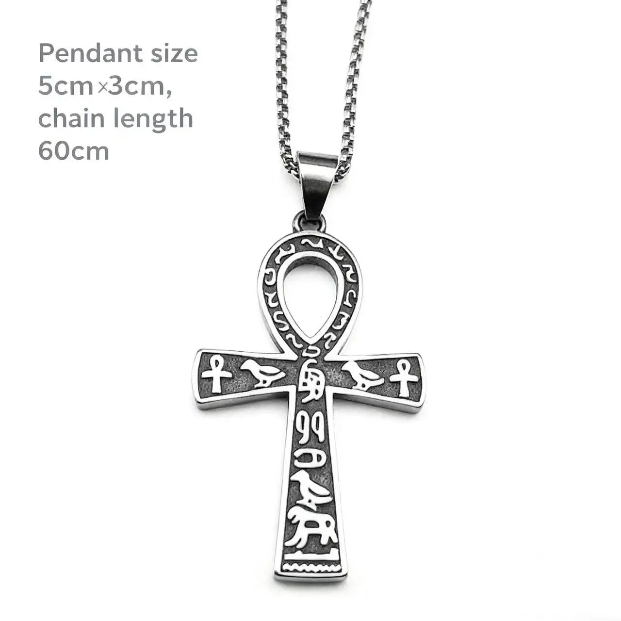 Cross Egyptian Steel Pendant Anka Vintage