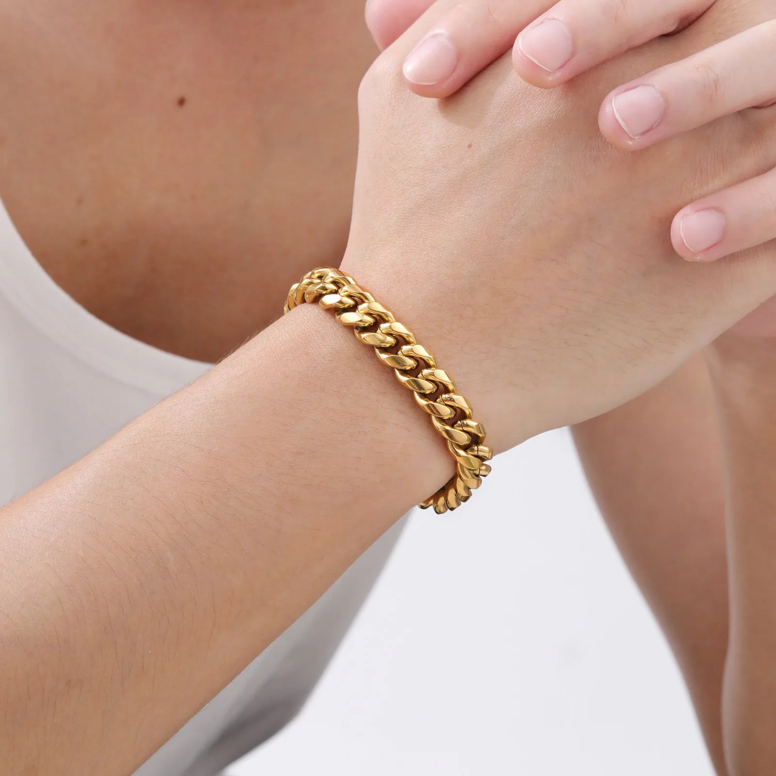 Gold Cuban Chain Bracelet 6-12mm — Gold