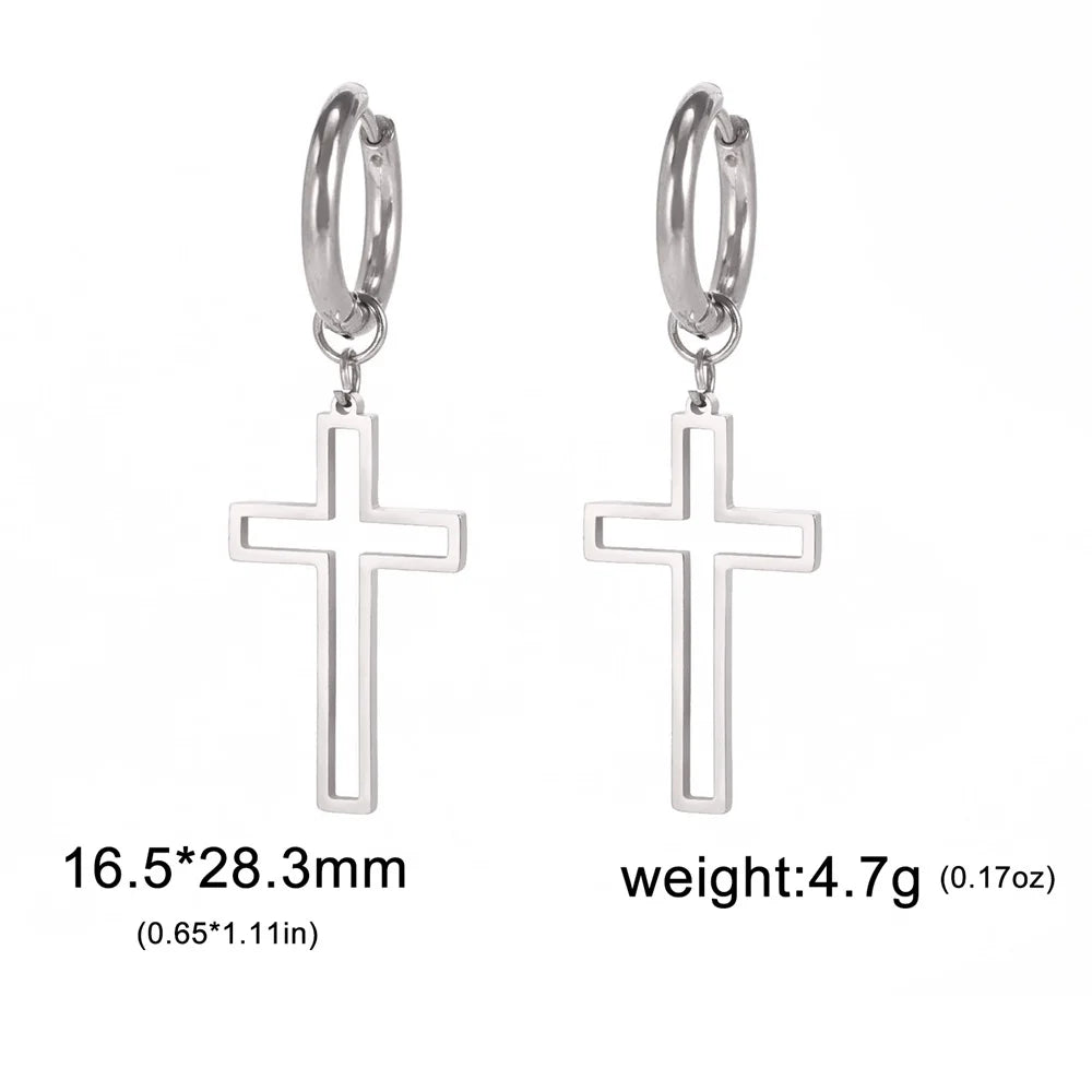 Lightning Hoop Earrings for Men & Women — Stainless Steel