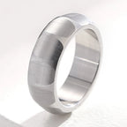 Waterproof Vacuum Plated Gold Color Stainless Steel Men's Ring 7mm Width Brushed Finished with Inner Curve Design Rings