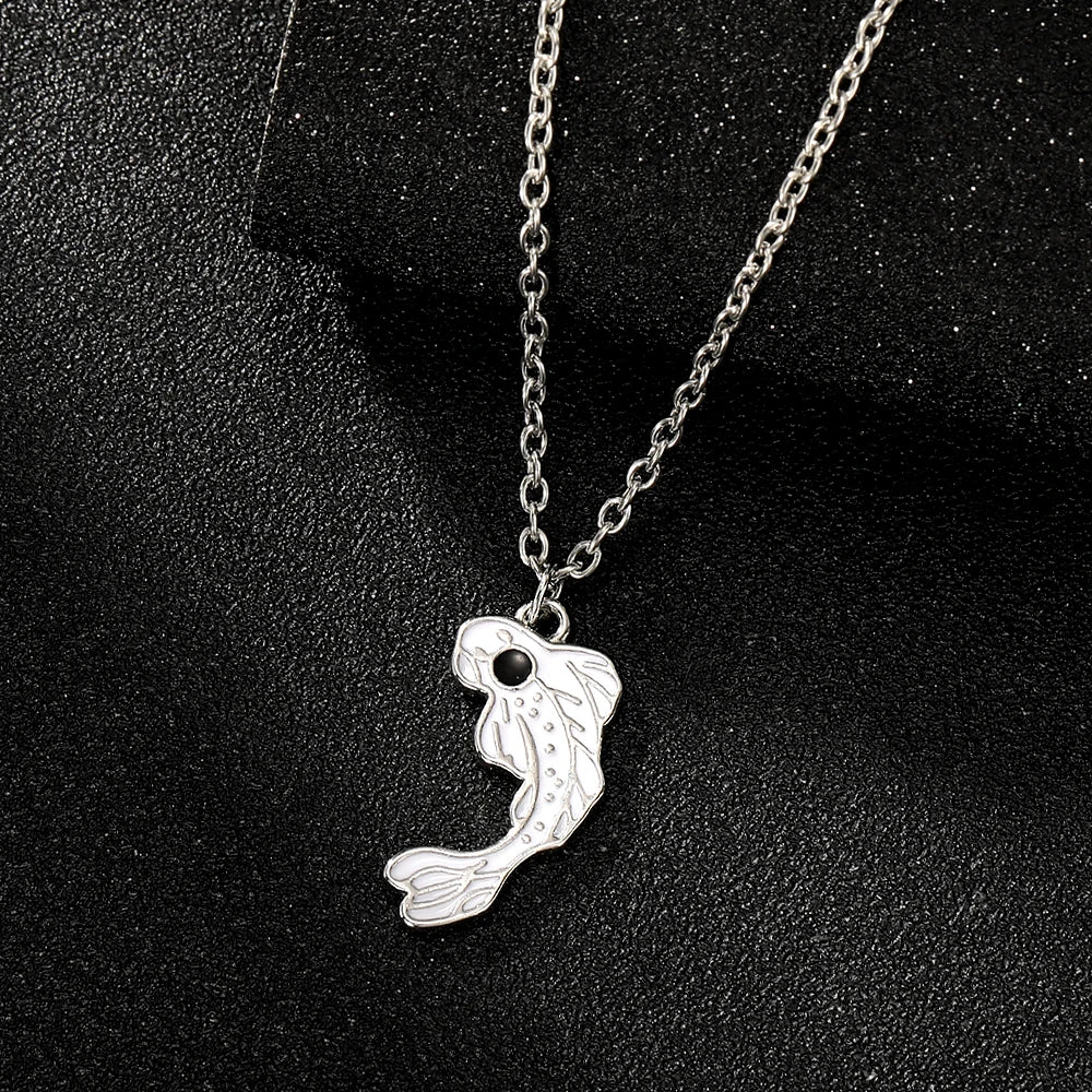 Goldfish Yin Yang Tai Ji Necklace — Black-Tone