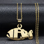 Stainless Steel Jesus Christ Male Necklaces Fish Christian Ichthys Fish Pendant Necklaces Jewelry Women or Men Collares