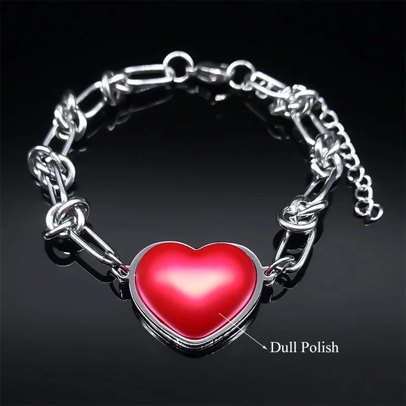 Heart Pendant Necklace Set — Stainless Steel