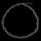 Silver Color Geometric New Barbed Wire Choker Necklace for Women Men Gothic Punk Thorn Chain Necklaces Hip Hop Y2K Jewelry Gift