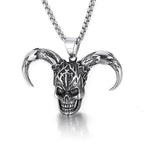 Retro Gothic Golden Cross Skull Pendant Necklace for Men Fashion Party Rock Motorcycle Riding Punk Jewelry Gift