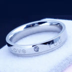 4mm Simple Smooth Women Rings Black Stainless Steel Men Rings Birthday Gifts Rings for men