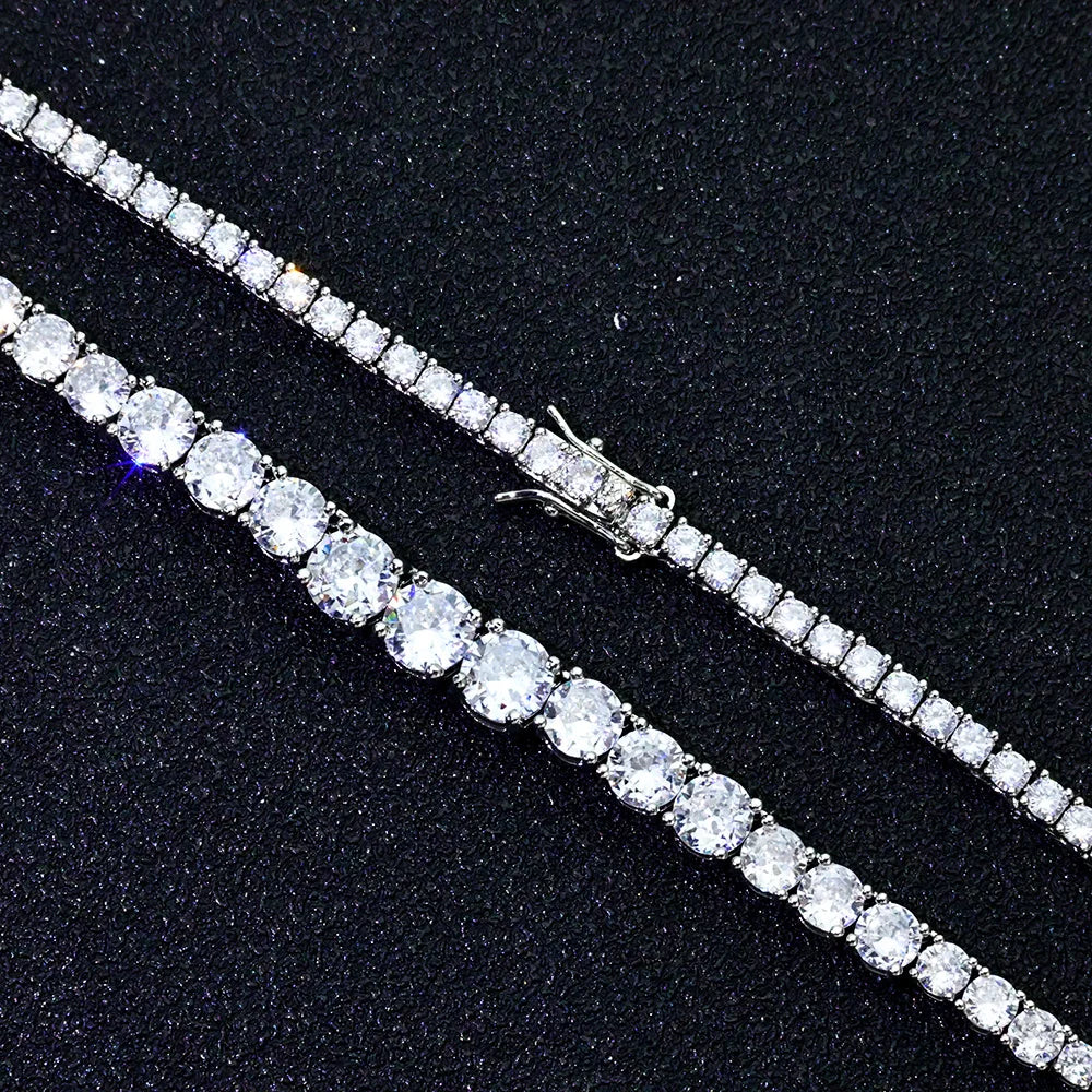 NUOYA Hip Hop Tennis Bracelet Iced Out AAAAA CZ Diamond Star Chain Bling White Gold Plated Jewelry luxury Gift Women Men