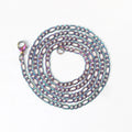 Gold Figaro Cuban Chain Necklace 3MM Stainless Steel