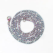 Gold Figaro Cuban Chain Necklace 3MM Stainless Steel