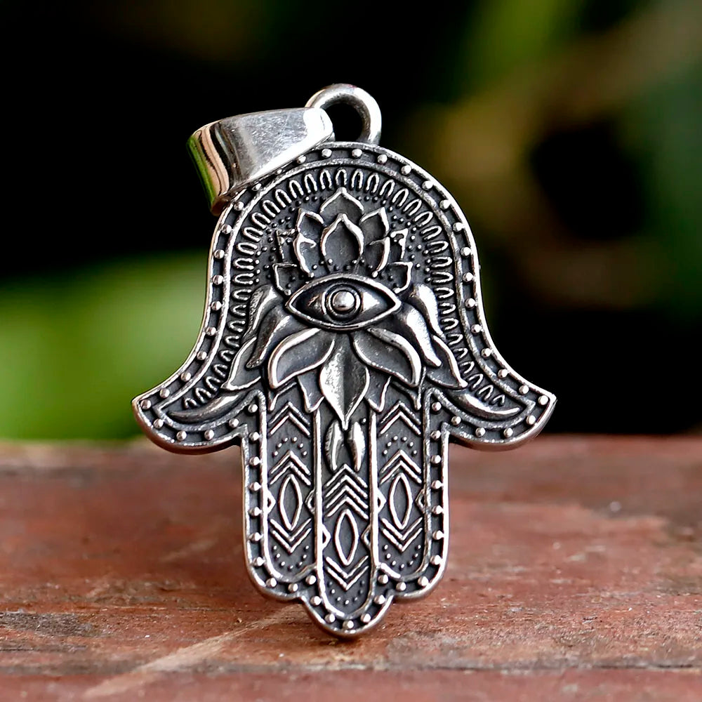 New Design Stainless Steel religion Virgin flower Hexagram Pendant Biker Gothic fashion Jewelry Wholesale High Quality Gift