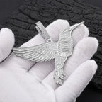 Iced Out Hummingbird Rope Chain Pendant Necklace