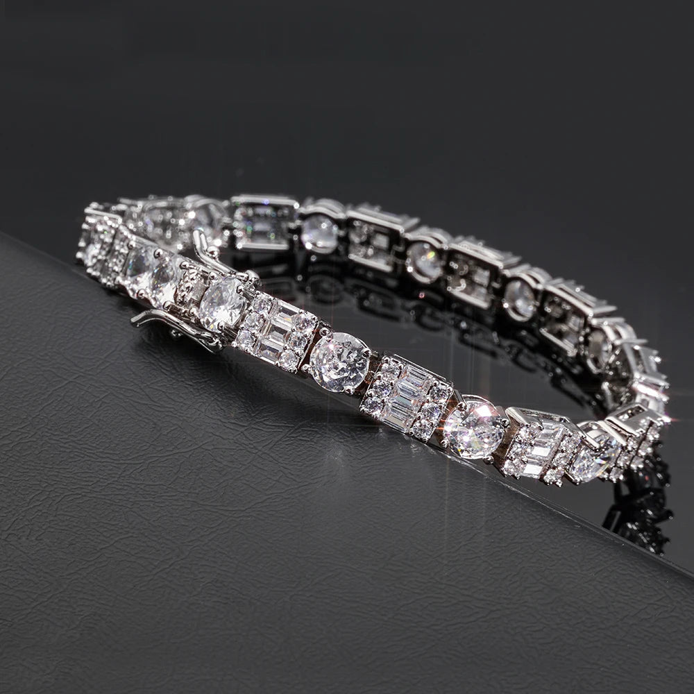 Tennis Bracelet Stainless Steel 6.5MM Mixed Cut