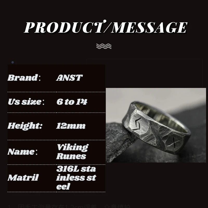 Odin Norse Rune Couple Ring — Stainless Steel