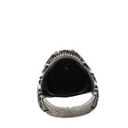 Fashion light luxury inlaid black zircon retro ring two-color men's jewelry