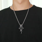 Retro Long Snake Three Headed Snake Pendant Necklace Stainless Steel Punk Biker Snake Necklace For Men Women Jewelry Gift