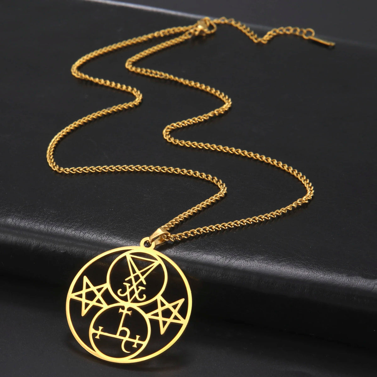 Sigil of Lucifer Lilith Seal Pendant Necklace — Stainless Steel