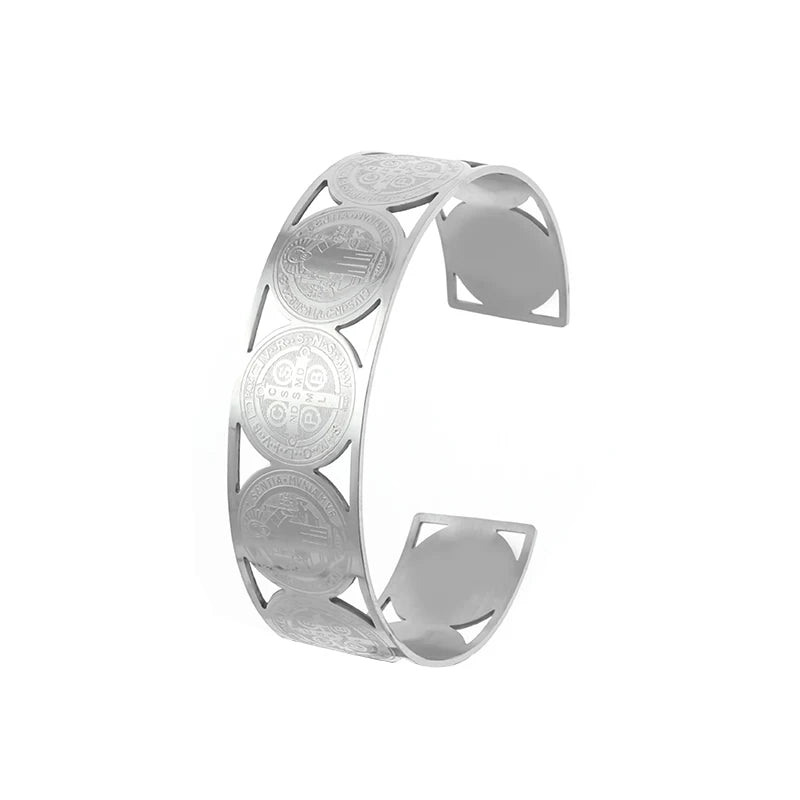 Fashion Design Stainless Steel Curved Tableware Fork Open Bracelet Men and Women Personality Charm Hip Hop Casual