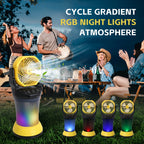 Outdoor Spray Fan 2000ml 15000mAh, 4 Speeds, Nano Mist, RGB Light, 90° Oscillation, Yellow