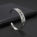 VASSAGO Viking Celtic Knot Cuff Bracelet Men's Nordic Triskele Symbol Irish Stainless Steel Bangle Vintage Amulet